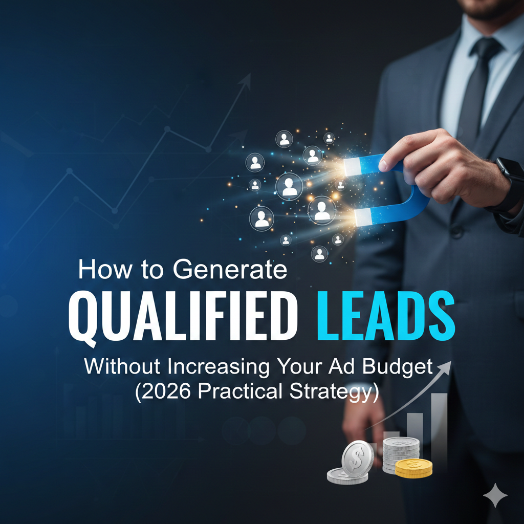 "LinkedIn article header showing digital lead generation concept with user icons and upward growth trend"