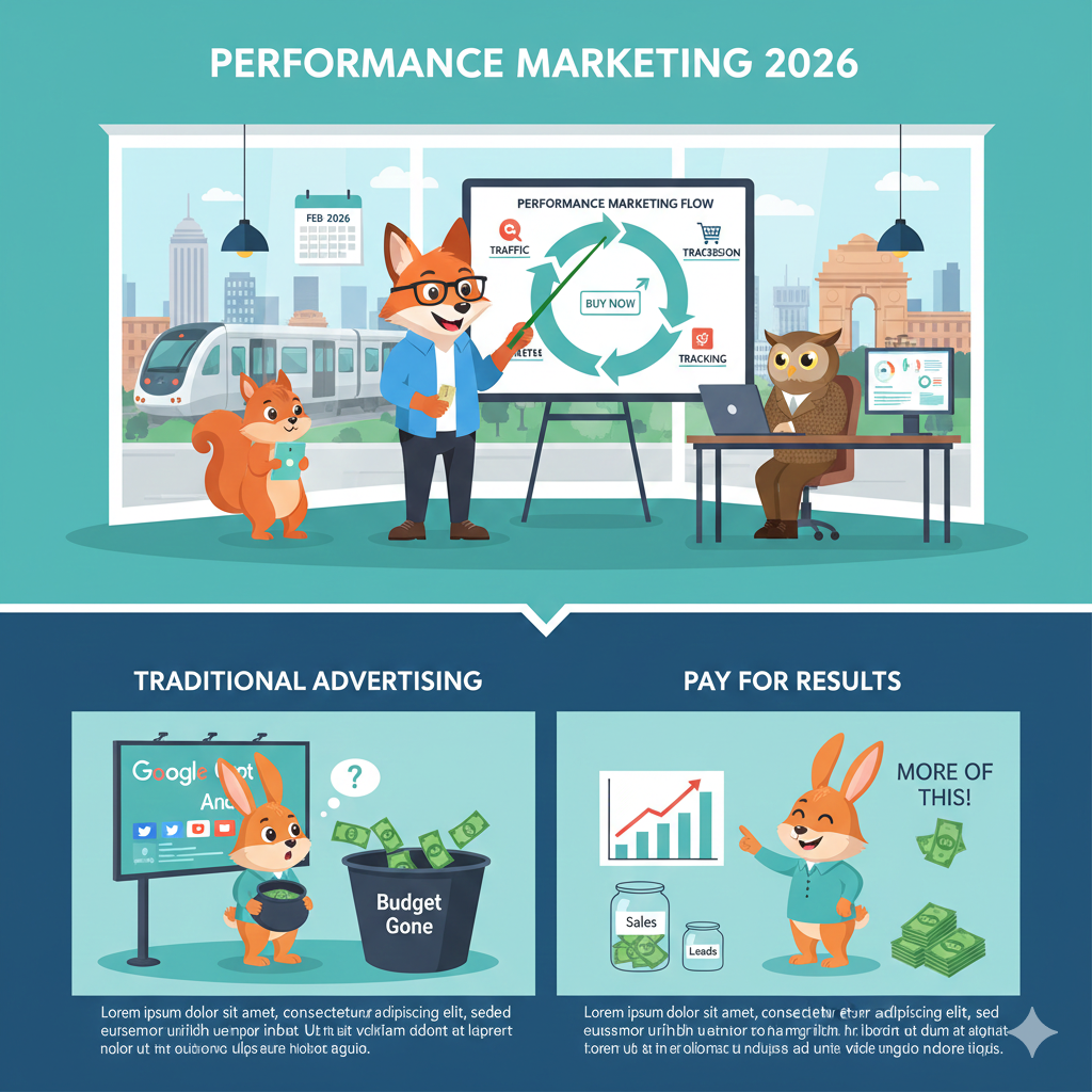 “How performance marketing works: traffic, conversion tracking, optimization, and ROI measurement”